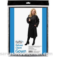 ForPro Deluxe Client Gown Black Lightweight Crinkled Shiny Nylon Extra-long with Two Pockets 46” L 20” Sleeves 26” Shoulder B01I3NXP98